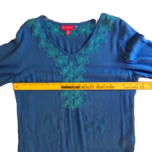 Lilly Pulitzer Bluebell Tunic Top Womens Sz S Palm Beach Embroidered Gauze Boho - Picture 8 of 11